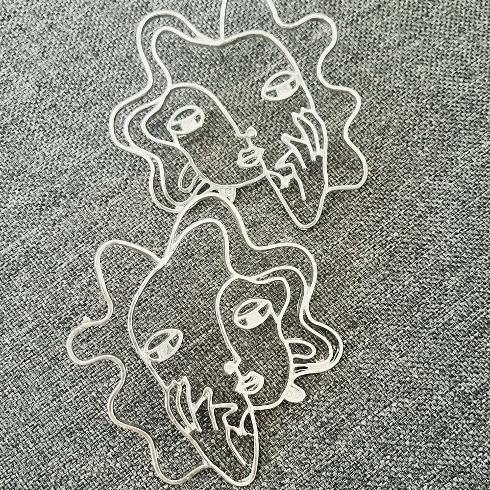 Abstract Face Line Art Earrings